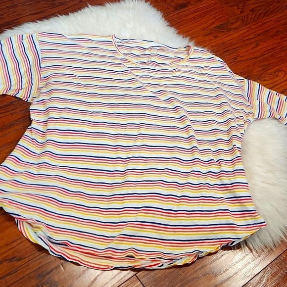 Madewell Tops - Madewell Capped Sleeve Cotton Striped Fitted Tee